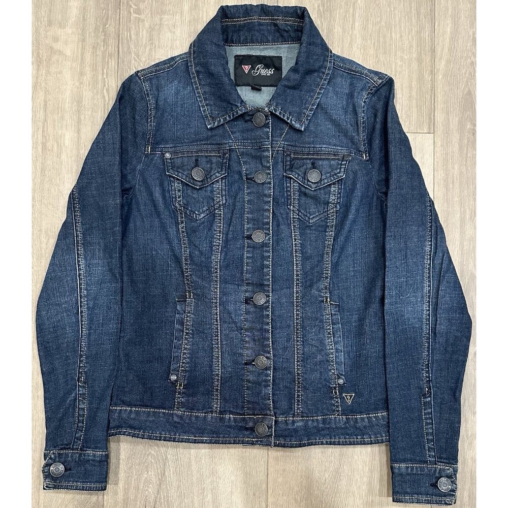 Guess Black Label Premium Denim Vintage Button Down Jean Jacket Womens Size M